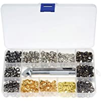 Bestgle Kit de Ojetes de 5mm-Kit De Ojal Metálico De 400 Piezas Con Herramienta De Montaje y Caja De Almacenamiento para…